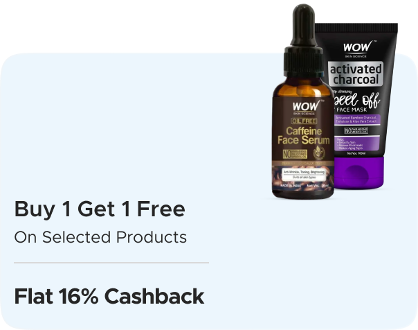 WoW: Buy 1 Get 1 Free on Selected Products + Flat 16% CashKaro Cashback